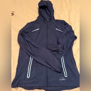 LL Bean Black Hooded Windbreaker